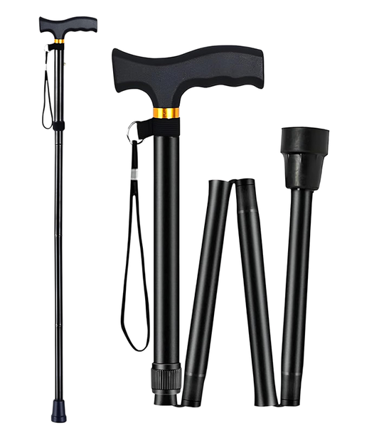 Folding Cane Black MHFOCBK - Save On Medical