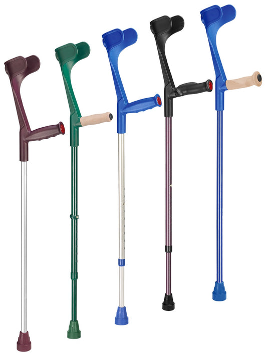 KLASSIKER Crutches - Forearm Crutches Classic-open cuff-Anatomic soft grip-color tube struct - Save On Medical