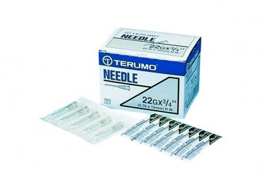 Terumo Hypodermic Needle, Thin Wall, 20G x 1.5", Box of 100