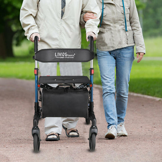 Folding Aluminum Rollator Walker for Seniors and Adults with 7'' Wheels