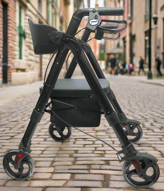 Aluminum Folding Bariatric Rollator: MHHRL: Black - Save On Medical