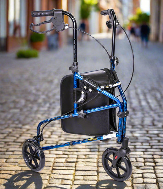 3 Wheel Aluminum Rollator Blue: MH3RLBE