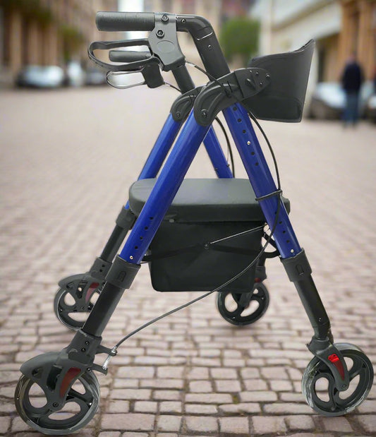 Aluminum Folding Bariatric Rollator: MHHRLBE: Blue - Save On Medical